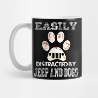 Easily Distracted Jeeps And Dogs Funny Jeep Men/Women/Kid Jeeps Mug